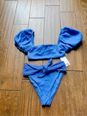 NWT Agua Bendita Calista Swimsuit Bikini Top/bottom Size M
